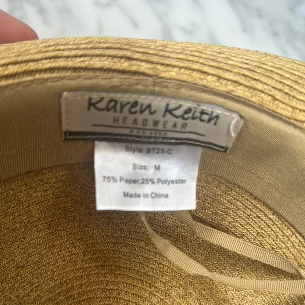 Karen Keith Straw Hat with Black Ribbon - Picture 9 of 9